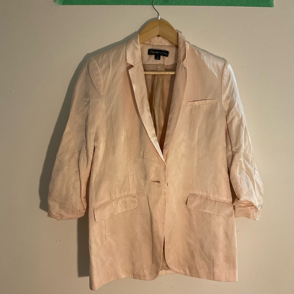Elizabeth & James pale, pink, cotton blend, polished, blazer